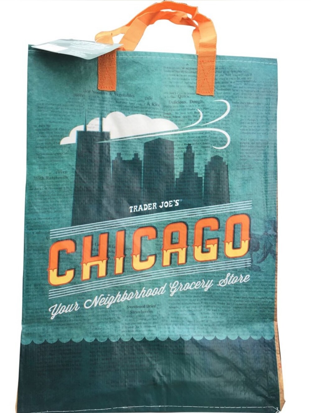 NWT Trader Joe's Chicago Reusable Grocery Tote Bag
